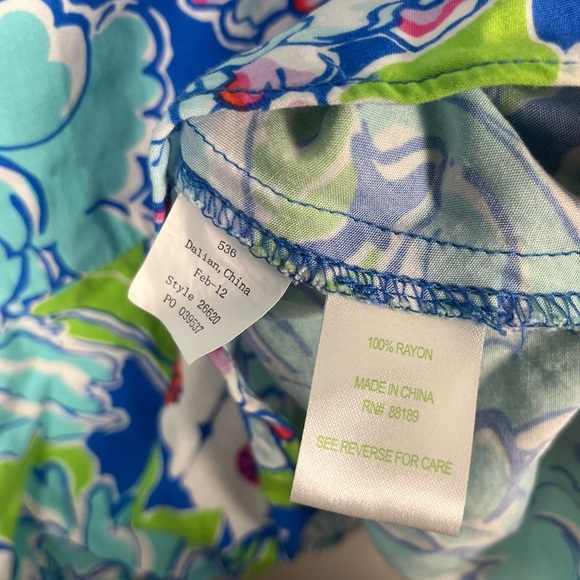 Lilly Pulitzer Abella Skirt blue floral ruffle hem size medium - Picture 4 of 6